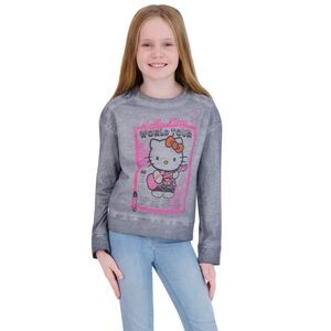 HELLO KITTY CHARACTER GIRLS LONG SLEEVE GRAPHIC BAND TEE - 4/5
